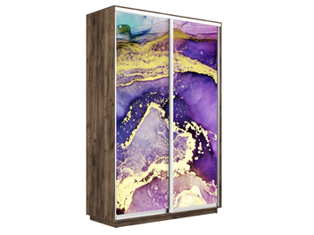 Шкаф-купе Экспресс Люкс 2-х дверный (Фото №1018 Абстракция фиолетово-золотая)