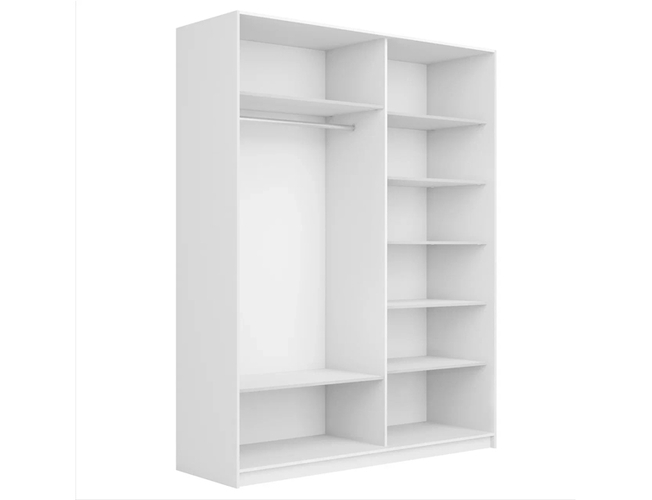 Шкаф-купе Прайм 2-х дверный (стекло), Белый снег