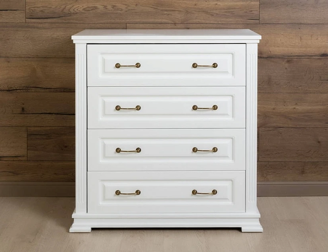 Белый комод Milena - сосна белая эмаль