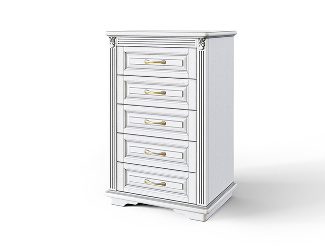 Комод узкий Палермо 1, Ясень/Белый патина венге