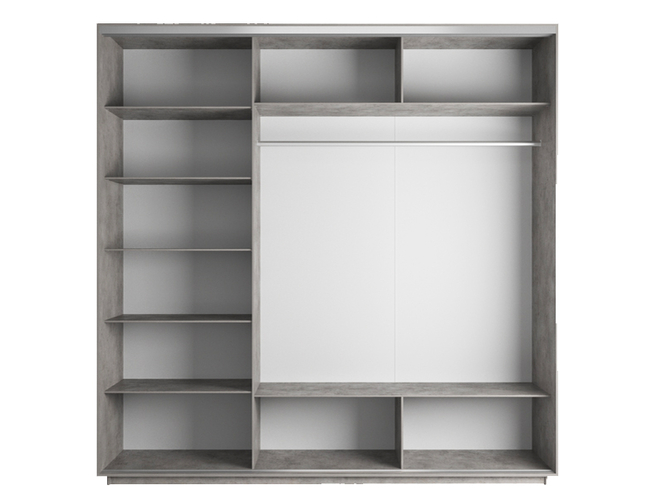 Шкаф-купе Экспресс Люкс 3-х дверный (Фото №1015 Морские волны), Бетон