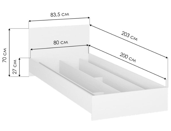 Односпальная кровать Адайн (белый)