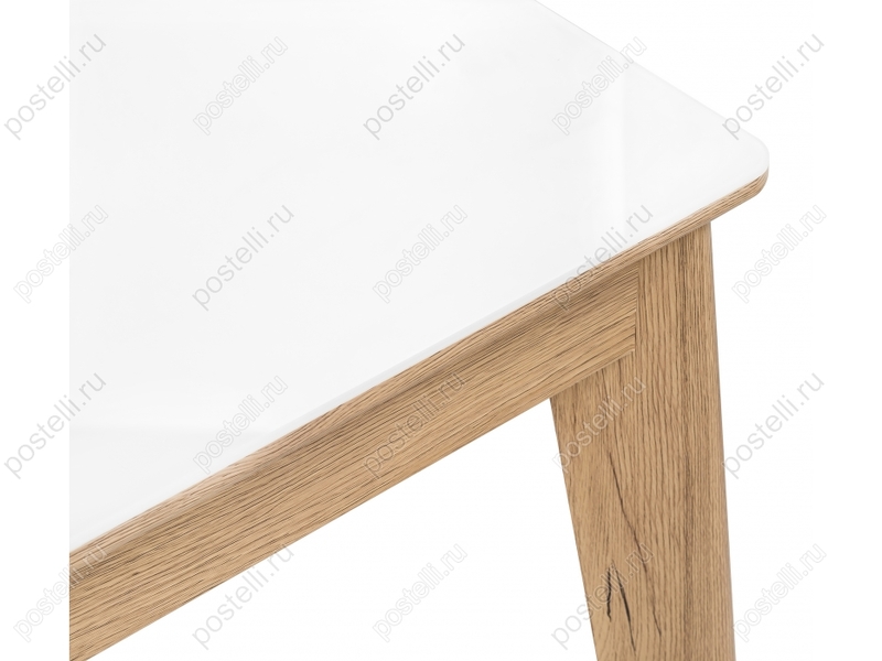Стеклянный стол Арья дуб монтана/белый (Арт. 462109)