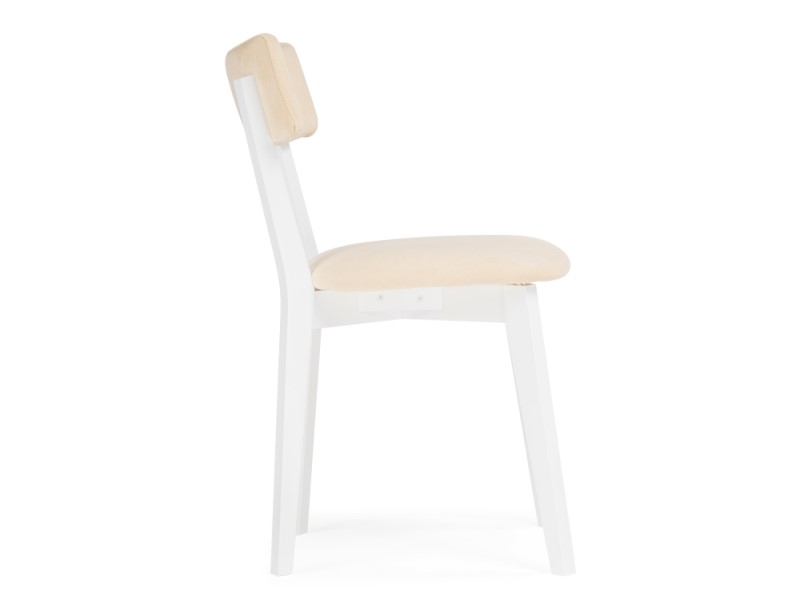 Деревянный стул Гилмар бежевый велюр/ белый (Арт.515981)